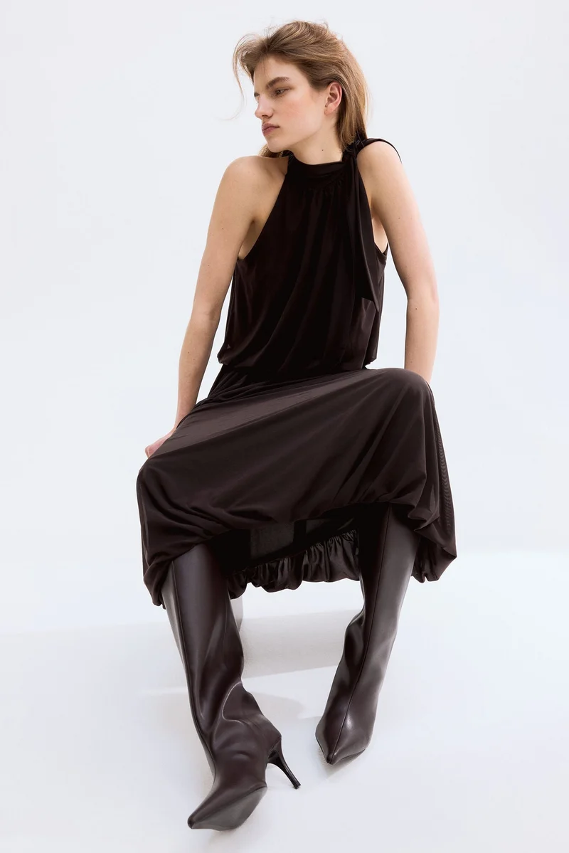 اتش اند ام تنورة منتفخة من نسيج شبكي